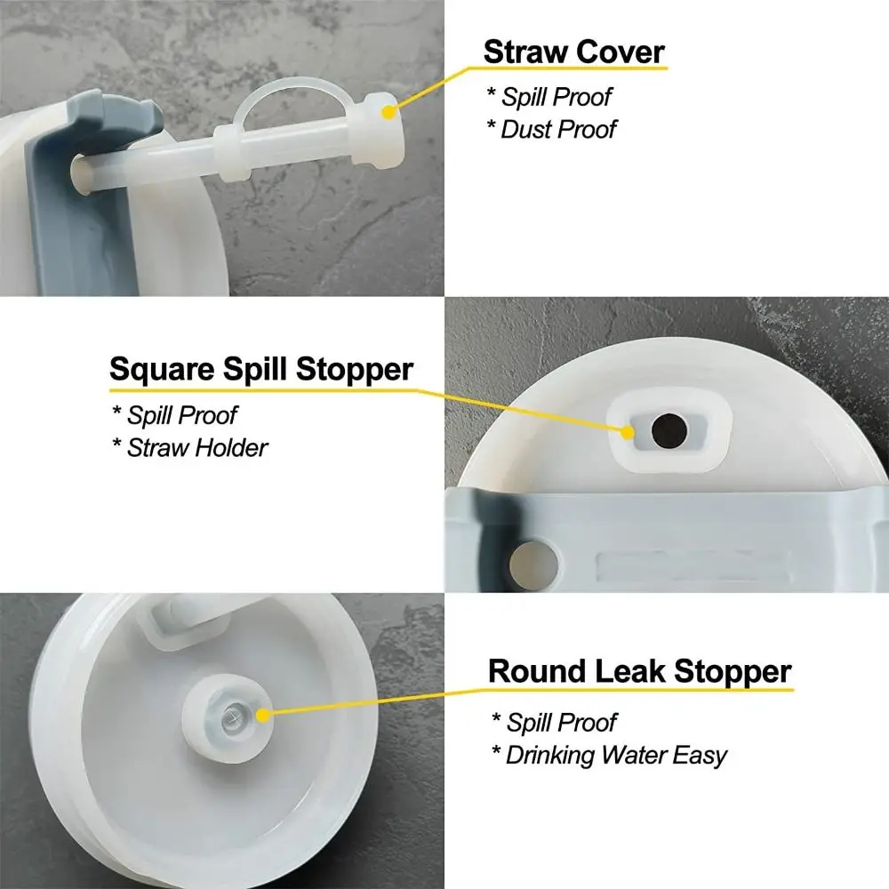 Spill Proof Stopper Set Round Leak Stopper Straw Cover Cap Square Spill Stopper For Stanley 1.0 40oz/ 30oz Tumbler