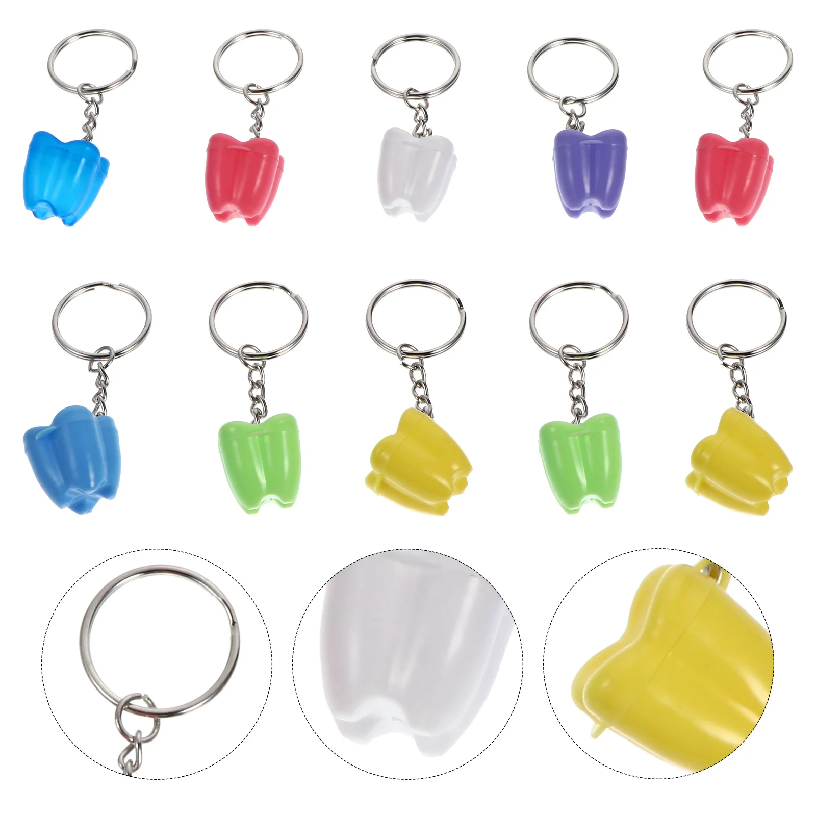 กล่องเก็บฟันน้ำนมเด็ก 10 ชิ้น พร้อมพวงกุญแจ กล่องเก็บฟันน้ำนมแบบพกพา พร้อมพวงกุญแจ