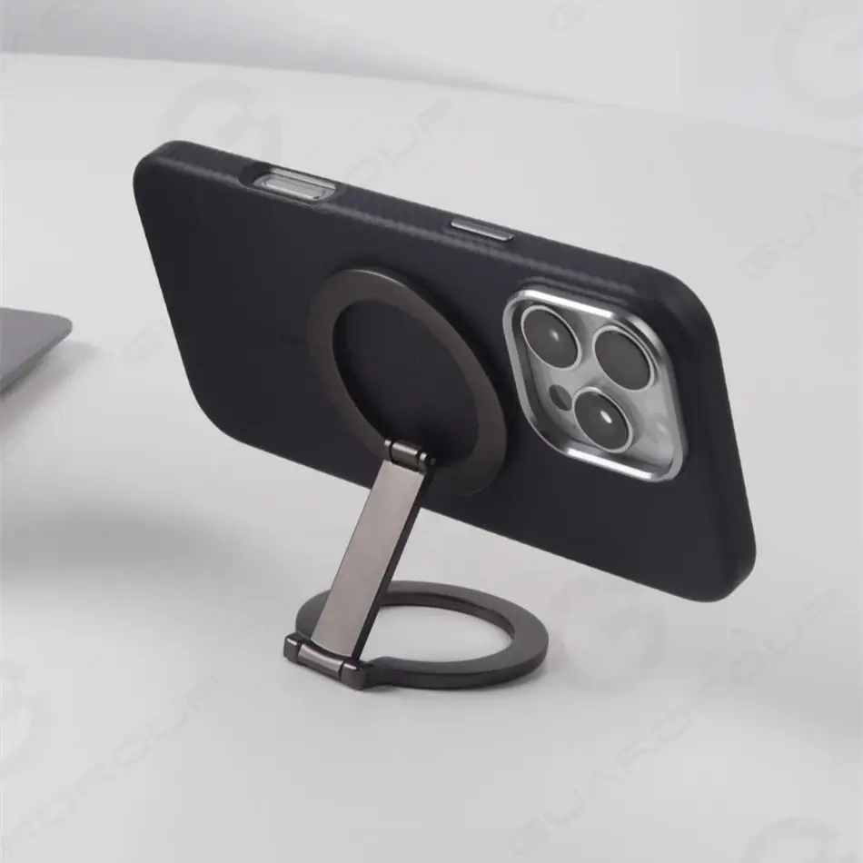 حافظة مغناطيسية فاخرة لعدسة سبائك Magsafe لهاتف iPhone 16 15 14 Pro Max من ألياف الكربون غطاء صلب للشحن اللاسلكي البسيط