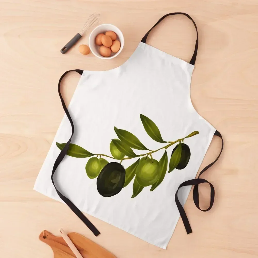 

Olive branch and pattern Apron work gowns for women cleaning Useful Things For Kitchen Men's Kitchen Nursing Apron