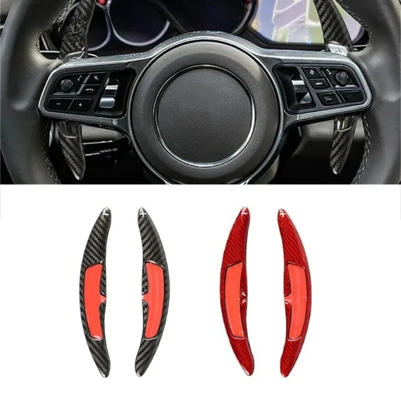 

For Porsche Panamera Macan Cayenne 718 918 911 Real Dry Carbon Fiber Interior Decoration Shift Paddles Modification Accessories