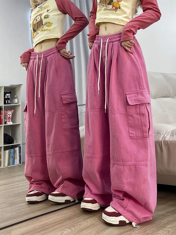 Imagem -04 - Macacão Solto Feminino com Bolso Calça Reta de Perna Larga Calça Y2k Retrô e Neutra Estilo Ins Rua Alta Hip-hop Tendência de Lazer Japonês