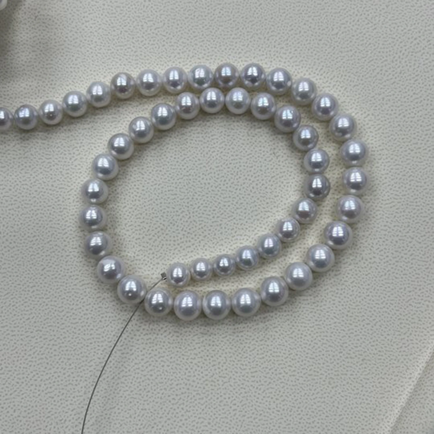 Image of Natürliche Perlen 8-9mm AAAA Runde Glatte Süßwasser-Weiße Perlenkette DIY Halbfertige Barocke Schmuckherstellung Zubehör Frauen Geschenk