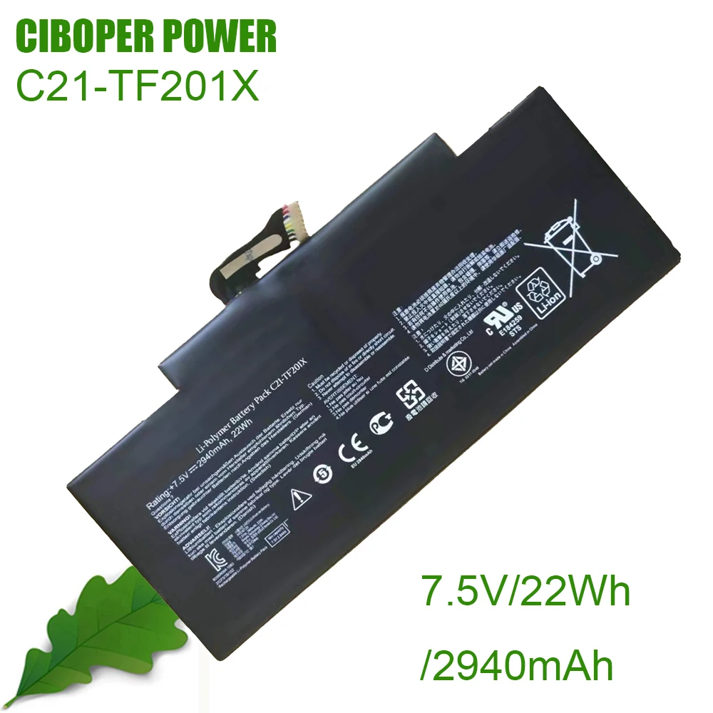 CP Laptop Battery C21-TF201X 7.5V/22Wh/2940mAh For Transformer Pad TF300 TF300T TF300TG TF300TL Series Notebook