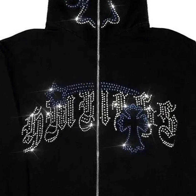 Autumn/winter Fashion Vintage Y2k Sweatshirt Hoodies Streetwear Matching Shirt Aesthetic Korean Style zipper Pullover emo