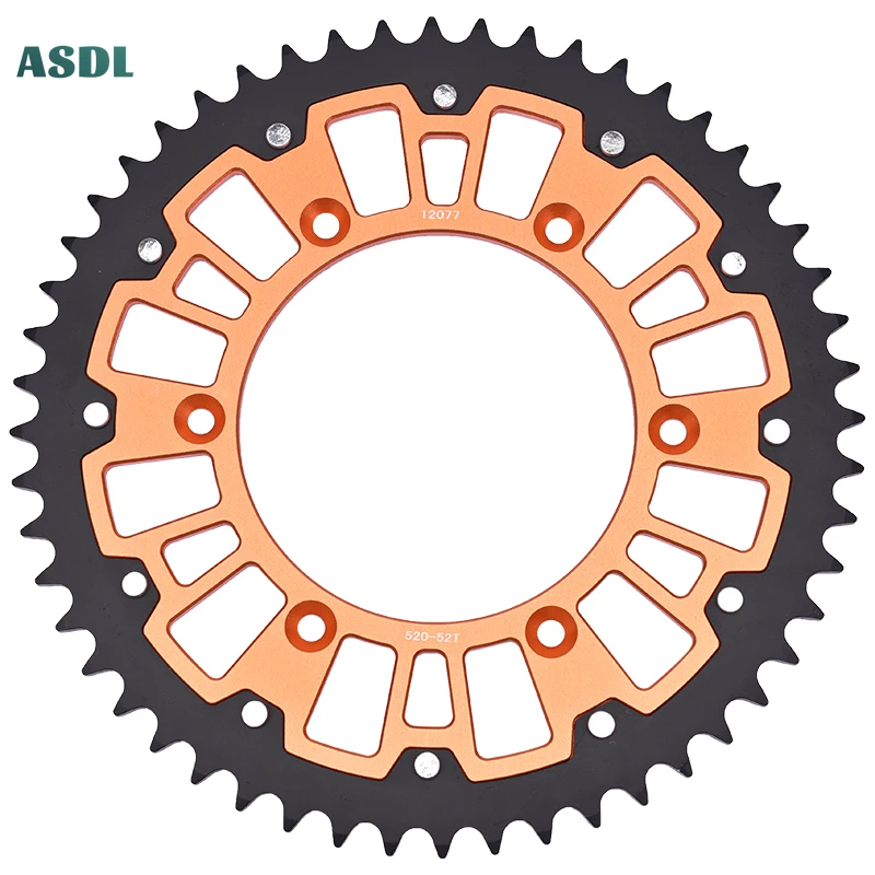 

520 52T Motorcycle Steel Aluminum Composite Sprocket For KT/M 250 300 350 380 450 EXC 250 350 450 505 XCF-W 600 LC4 MX 1990-92