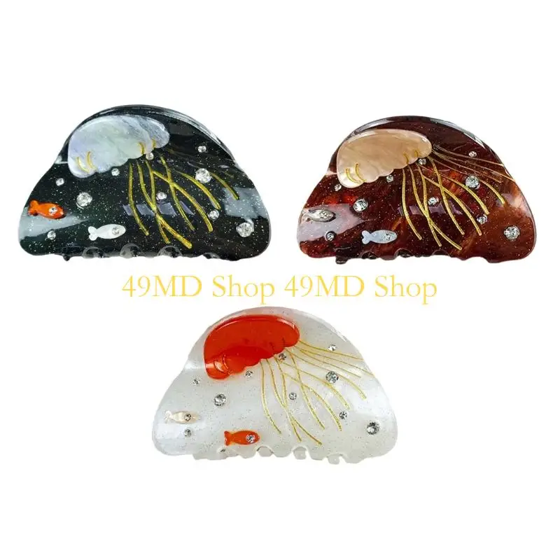 

49MD Jellyfish Hair Clip Acrylic Claw Clip For Women Long Short Hair Styling Tool