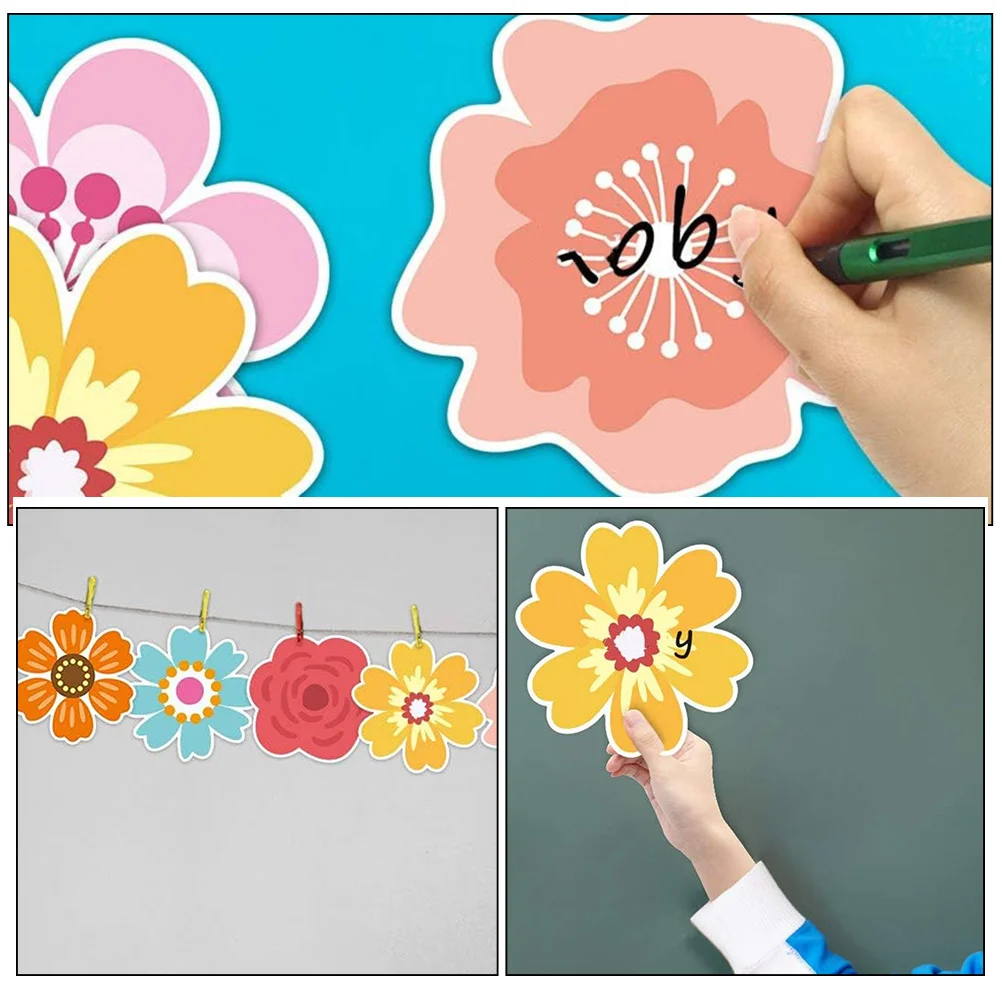 

1Set Paper Flower Cutouts Cards Thick Colored Paper DIY Wall Decorations Classroom School Parties Scrapbooking