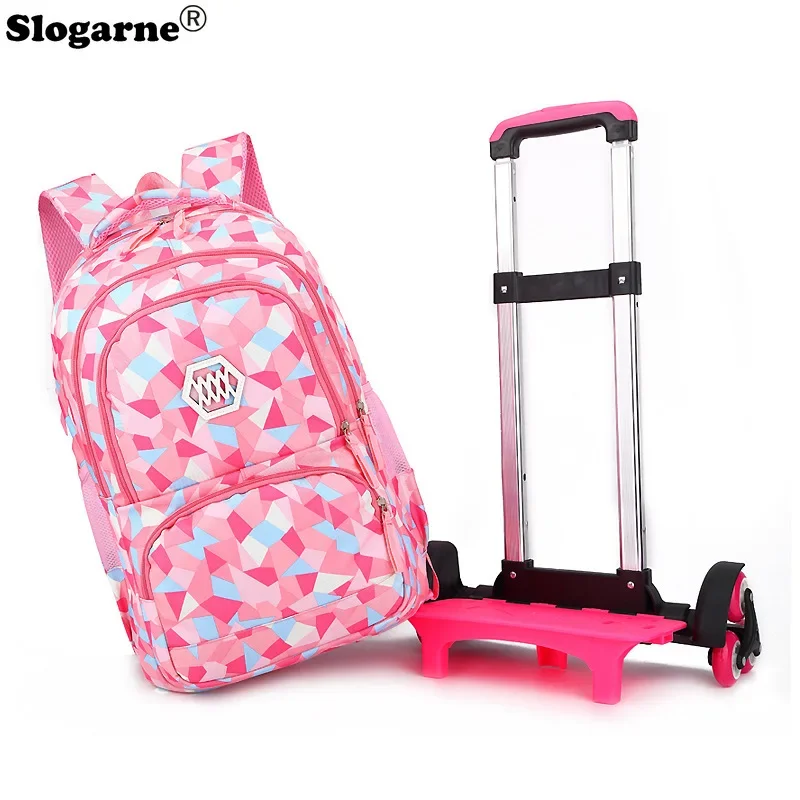 New Waterproof School Bag Student High Capacity Rolling Backpacks Kids Trolley Wheeled Bag Children Backpack Wheels Bags Mochila