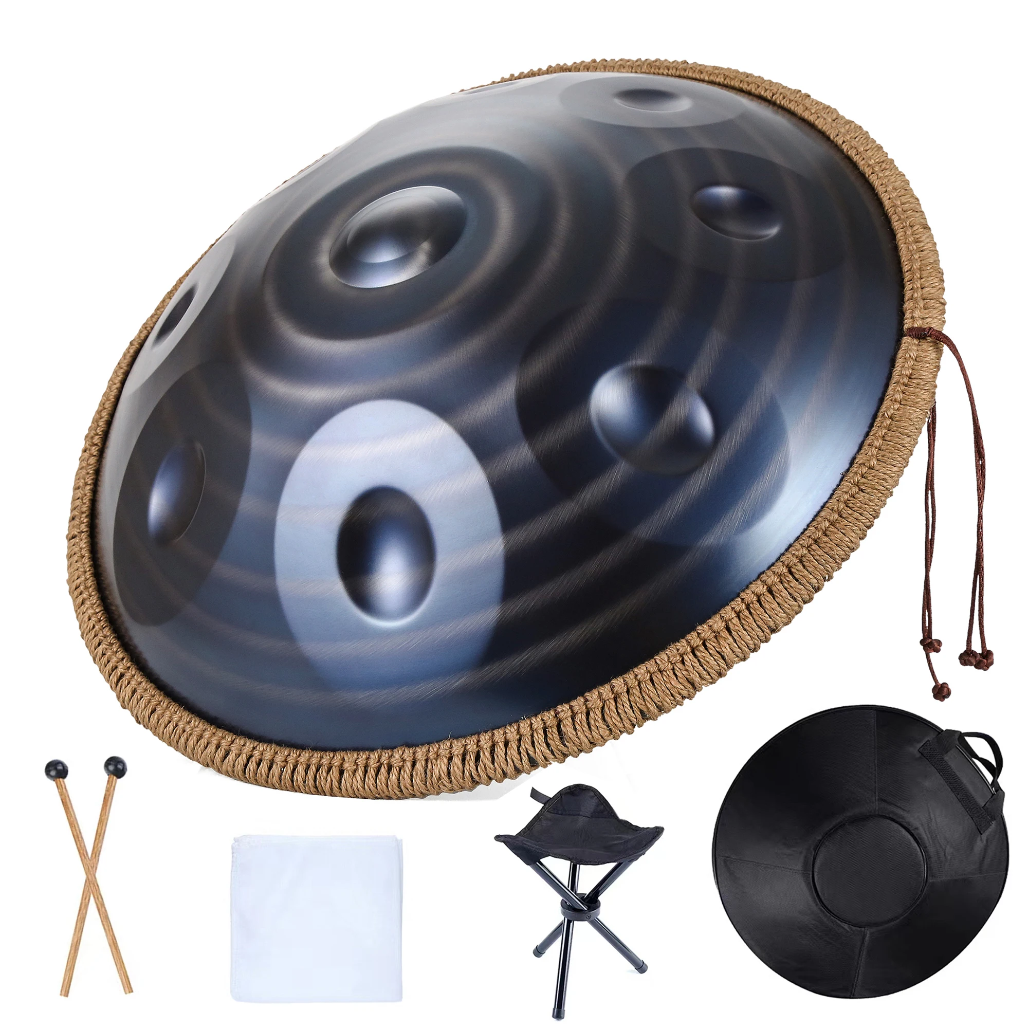 22-дюймовая ручная труба 432 Гц D Minor 9, 10, 12 нот, нитрид-пандам, барабан, ручная кастрюля из нержавеющей стали для начинающих, медитации, йоги