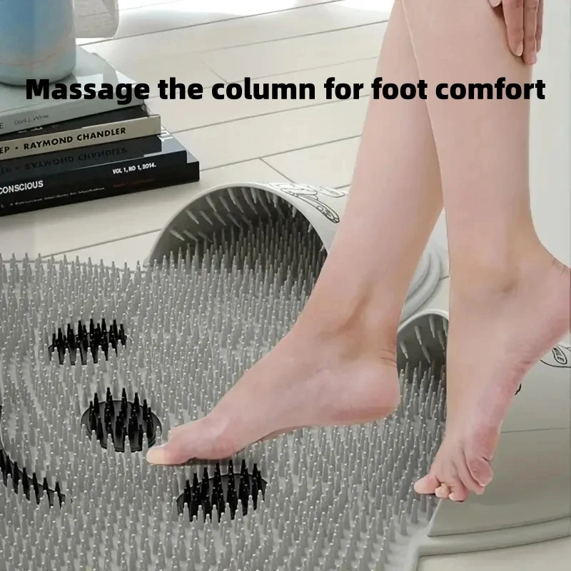 Exfoliating Shower Massage Scraper, Non-slip Bath Mat, Back Massage Brush, Silicone Foot Wash, Body Cleaning, Bathing Tool