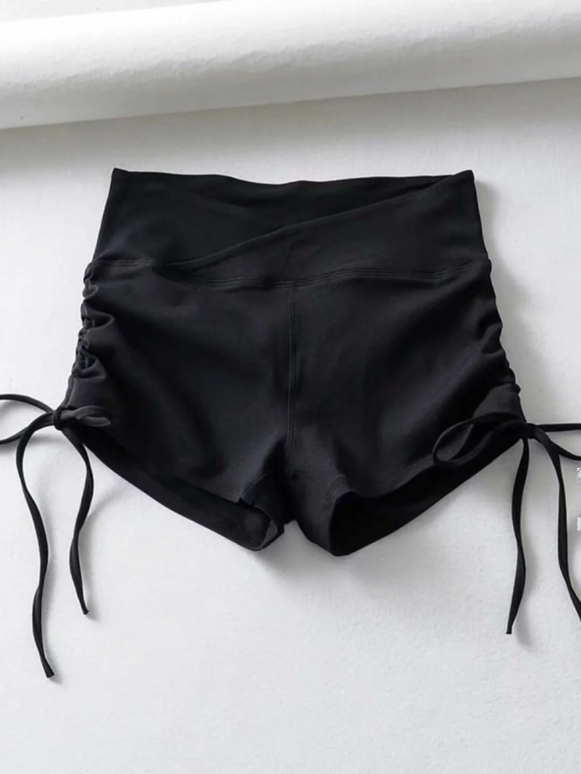 กางเกงโยคะเอวสูงผูกเชือก ยกสะโพก ผ้าลูกไม้ สำหรับผู้หญิง สไตล์ลำลอง คอลเลคชั่นฤดูร้อน ทรงปกติ เนื้อผ้าบาง