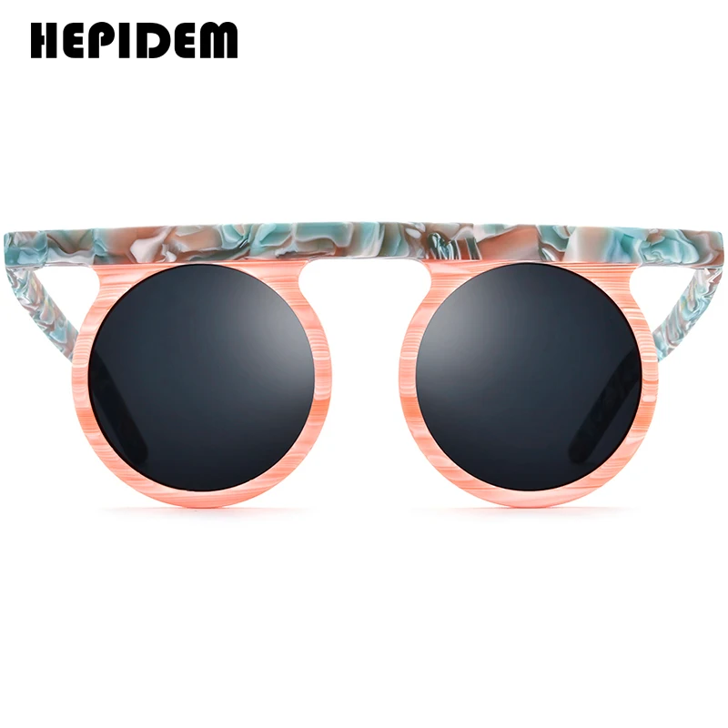 

HEPIDEM Acetate Polarized Sunglasses Women New in Trendy Fashion Famous Brand Designer Retro Vintage Round Sun Glasses y2k 9339