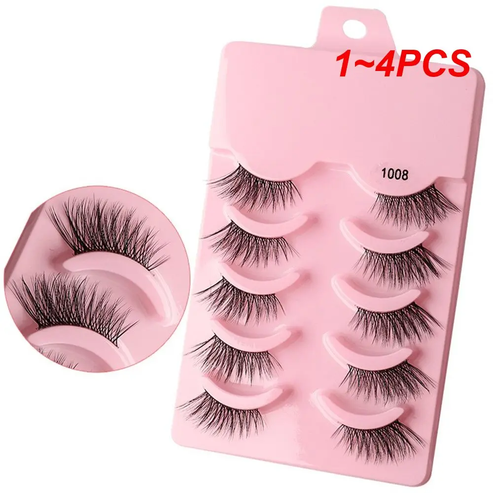 1~4PCS Half False Eyelashes Long Curling Lash 3d False Eyelash Eyes Makeup Fake Eyelash Eyelash Extension 5 Pairs Faux Cils