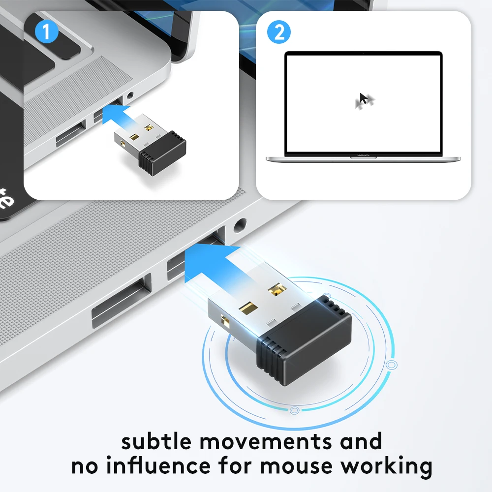 محرك ماوس لاسلكي Jigglers غير قابل للاكتشاف بمنفذ USB أوتوماتيكي لأجهزة الكمبيوتر المحمول يبقي حركة الماوس المستيقظًا