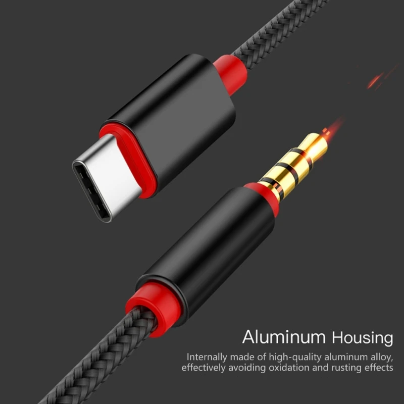 2025 New Type C to 3.5mm Sound Connectors 1m/3.28ft Wear Resistant for Smartphone Music