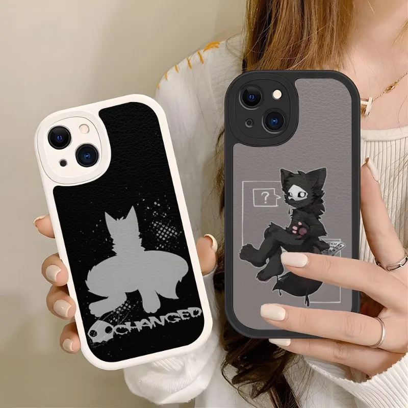 Changed Puro Reaction Sprite Phone Case For IPhone 11 13 14 12 Pro Max Mini Xs X Xr 7 8 Plus SE2020 Leather Texture Cover