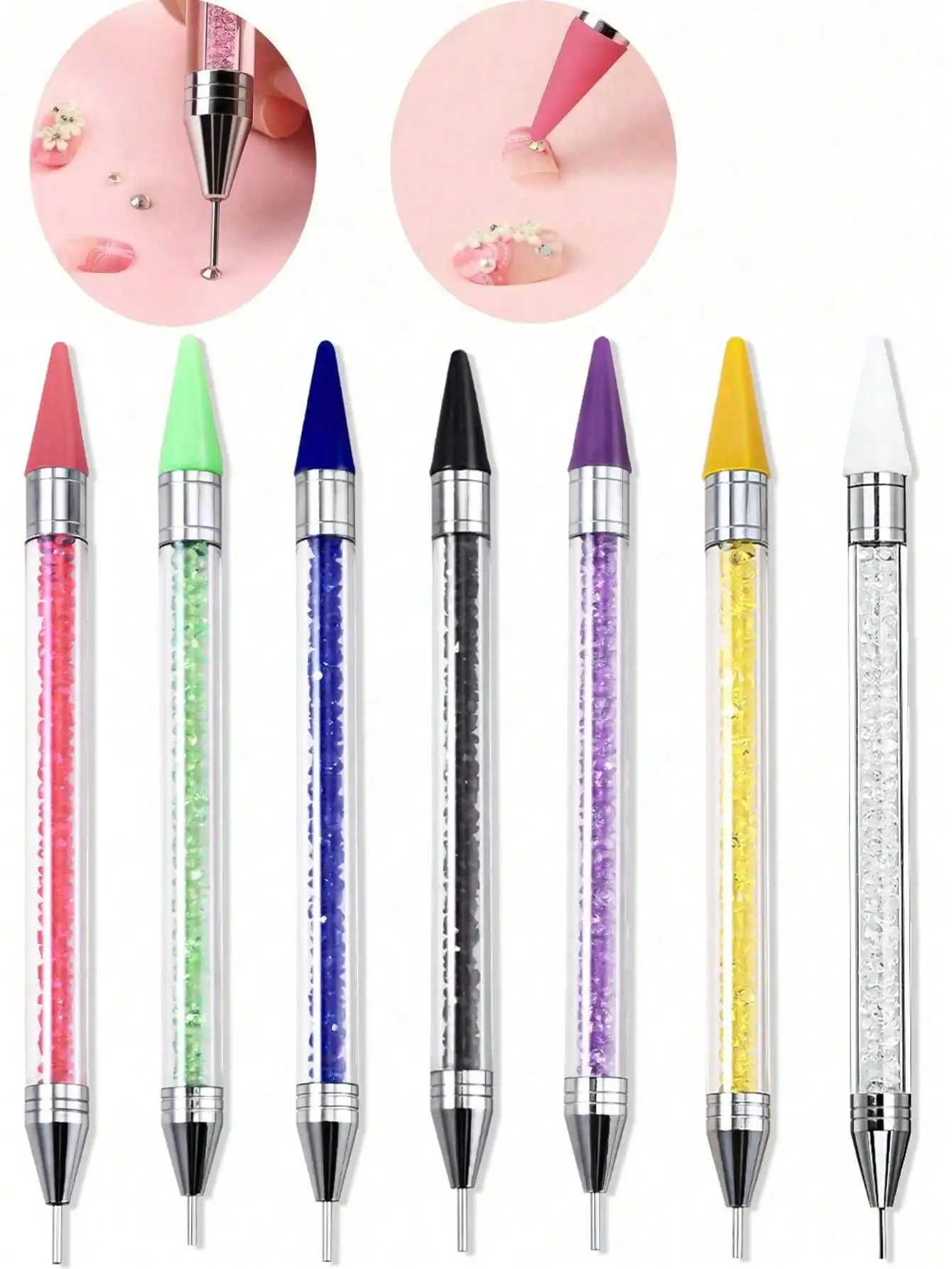 

1pc Nail Art Dotting Pen/Replacement Wax Crayon Heads, With Wax Tip And Self-Adhesive Function, Double-Ended Design