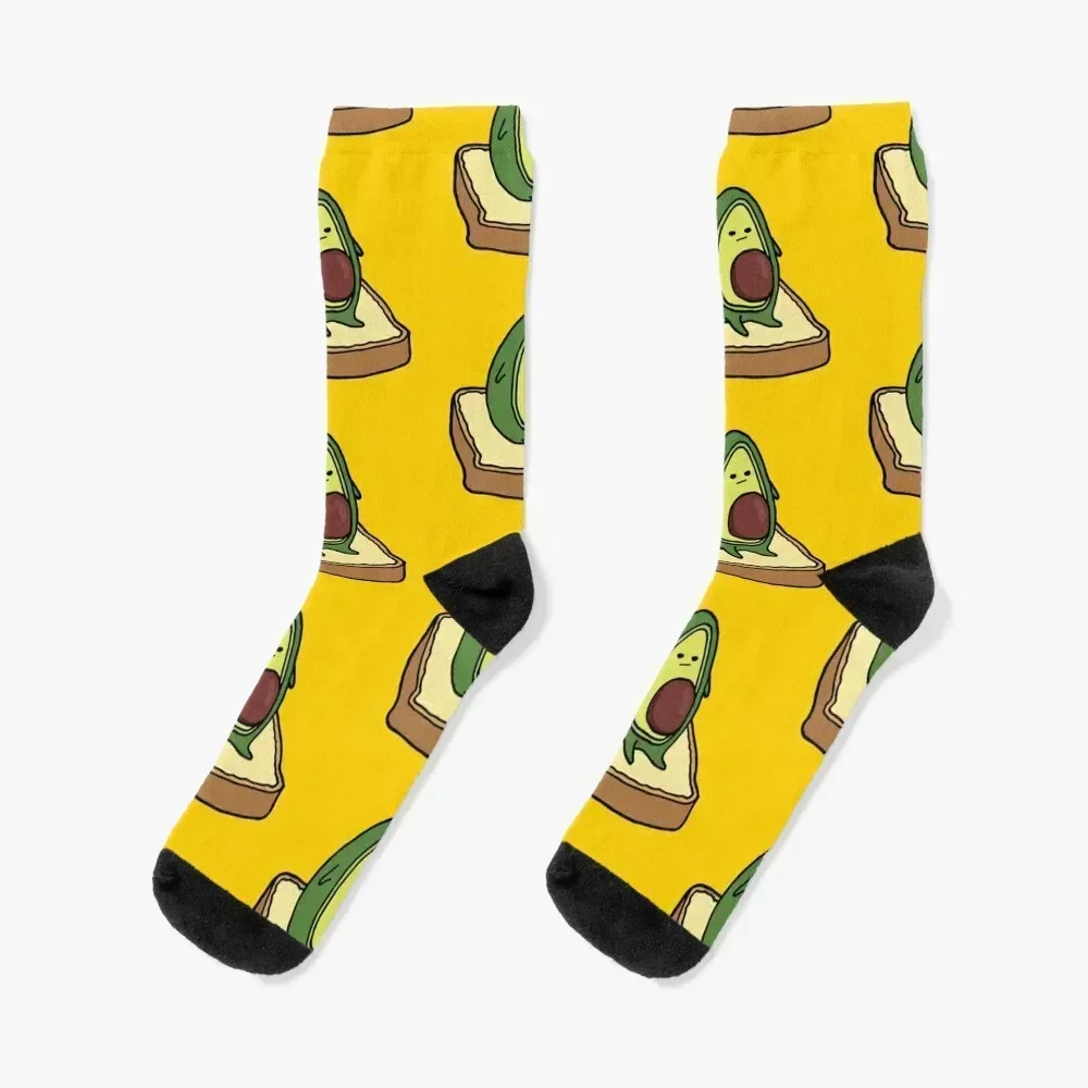

Bobo the Avocado on Toast - Meh Socks snow floor Run cute Luxury Woman Socks Men's