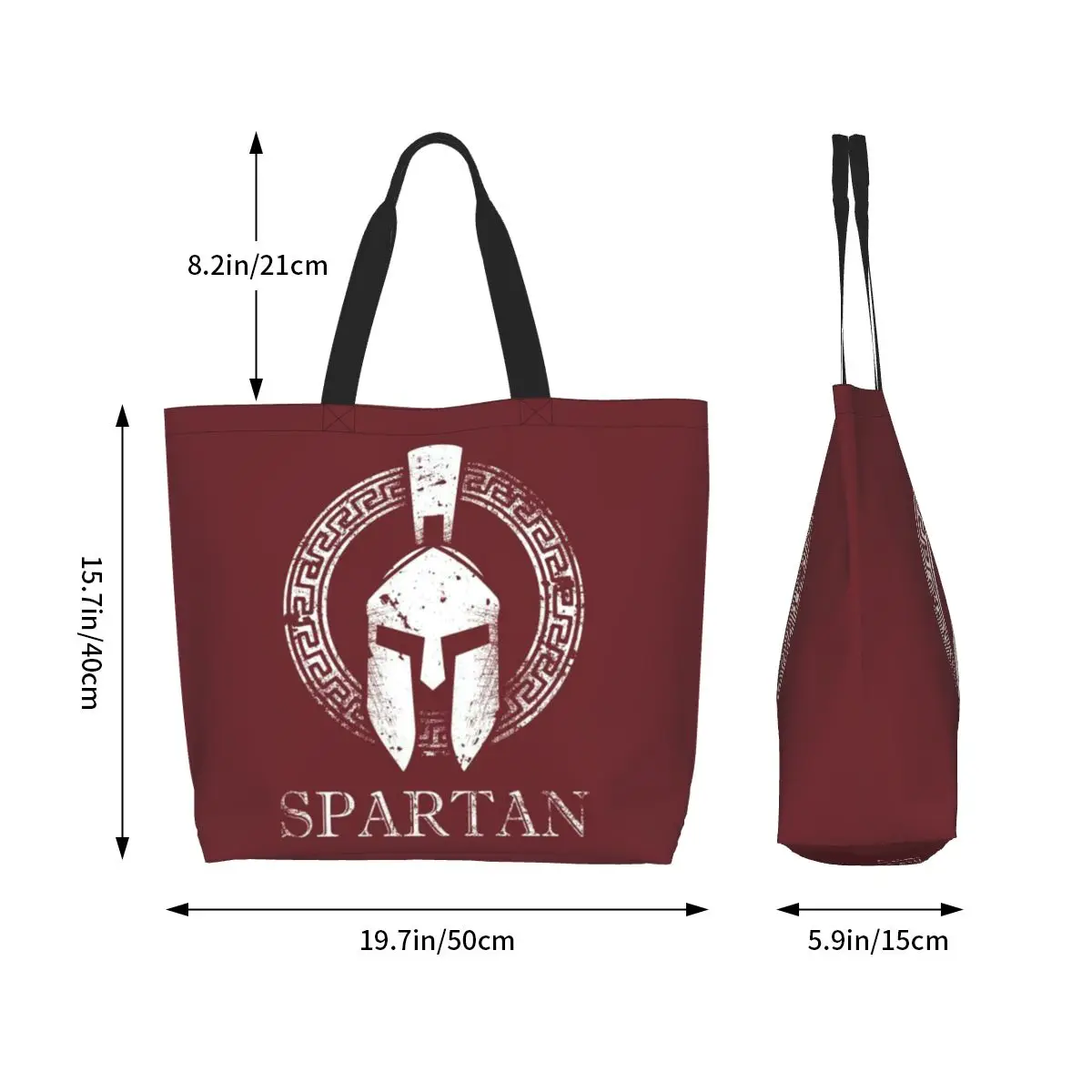 Spartan Molon Labe Sparta Groceries Shopping Bags Cute Printing Canvas Shopper Shoulder Tote Bags Large Capacity Durable Handbag