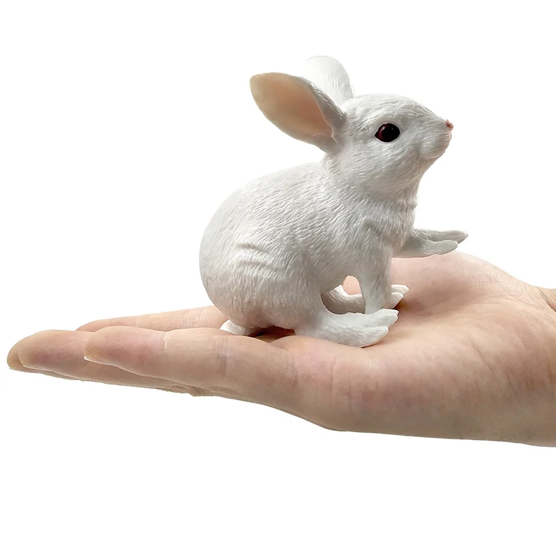 

Simulation Big Grey White Rabbit figurine Animal model figure home decor miniature fairy garden decoration accessories statue