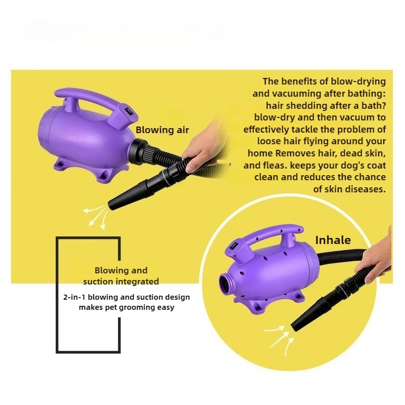 Low Noise Pet Dryer Large Dog Hair Dryer Safety Puppy Cat Dogs Beauty Accessories Water Blower Equipment Dog Grooming Supplies