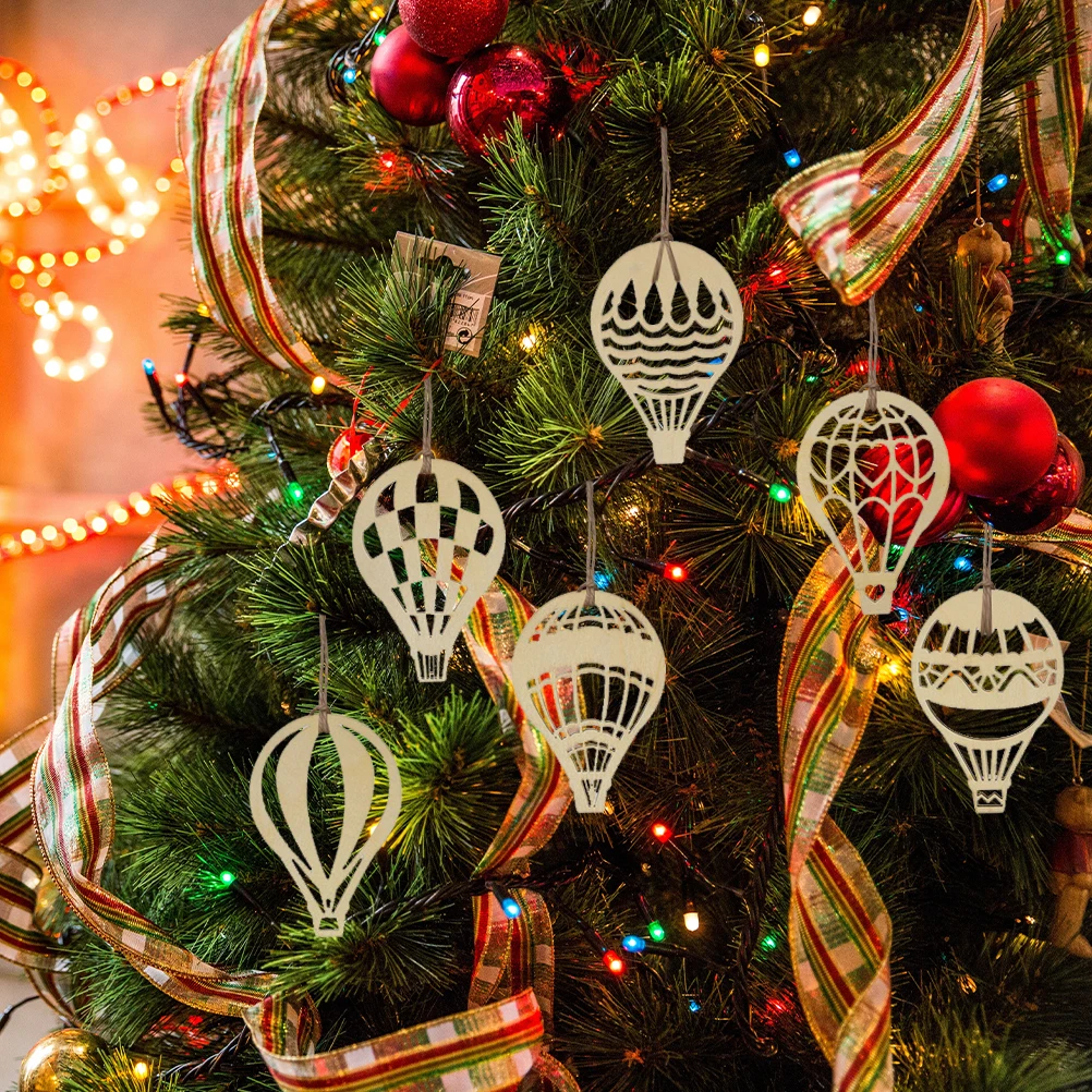 

18pcs Hot Air Balloon Wood Slices Natural DIY Crafts Unfinished Cutouts Kids Painting Home School Art Materials