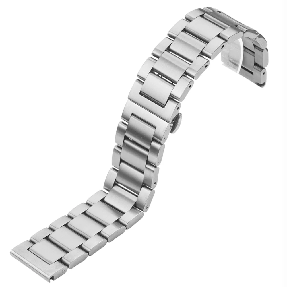 Stainless Steel Watch Band Bracelet 18mm 20mm 22mm 24mm Men And Women\'s Solid Metal Brushed Watchband Accessories