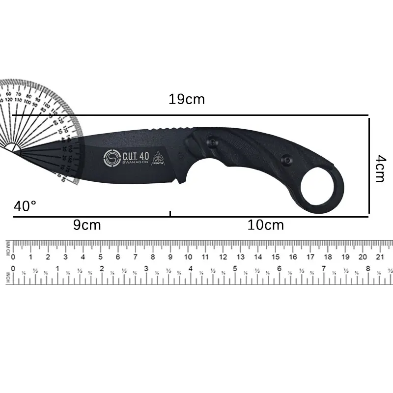 Outdoor knife straight knife self-defense portable mini knife wild portable meat knife camping survival sharp hunting knife frui