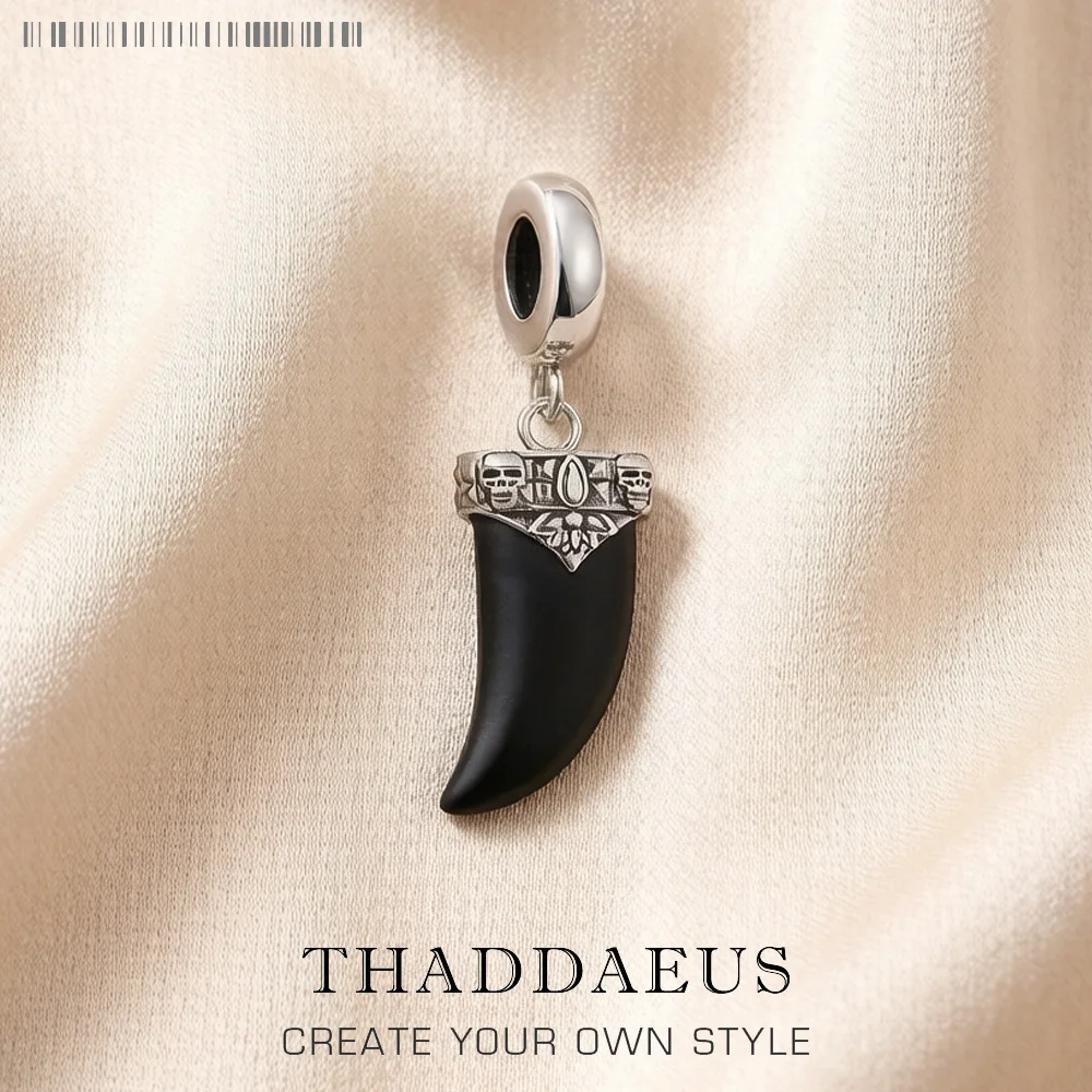 Maori Tooth Dangle Charm Pendant For Women Men 925 Sterling Silver Brand New Vintage Gift