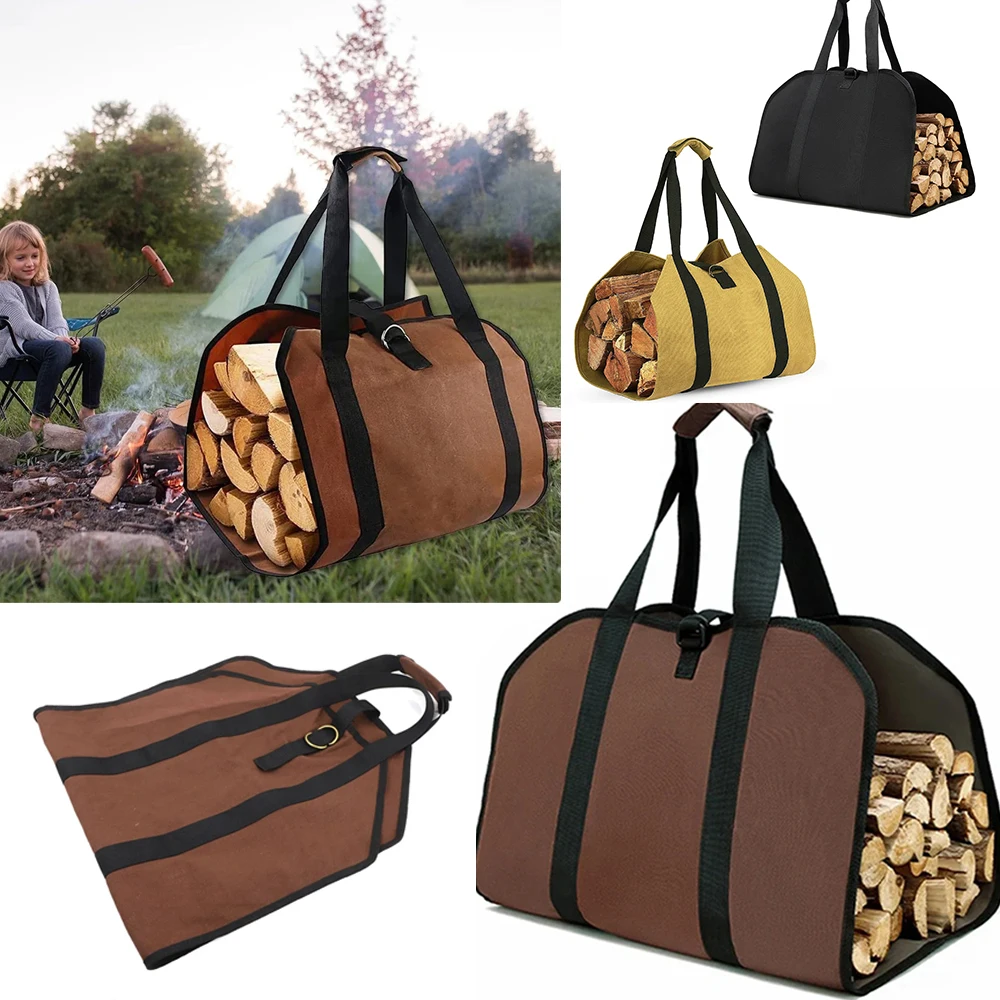 

600DPVC Firewood Canvas Log Carrier Tote Bag Large Wood Carrying Bag with Handles Security Strap Camping Outdoor Indoor