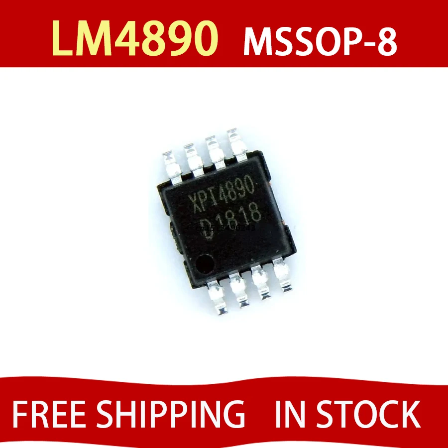 10PCS LM4809 MSOP-8 Dual channel Class AB 105mW power amplifier with ear amplifier Audio power amplifier Free Shipping