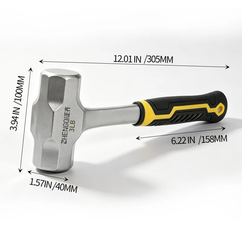 Achteckiger Hammer, Hochleistungs-Einteiler aus geschmiedetem Stahl, Mauerhammer, Bauhammer, Zimmermannshammer, Ingenieurhammer – Detail 6