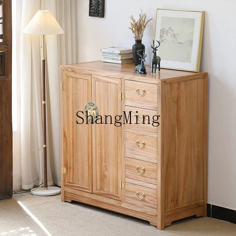 

ZYY Exquisite Simple Solid Wood Wardrobe Small Apartment Double Door with Drawers Multi-Functional Bedroom Closet