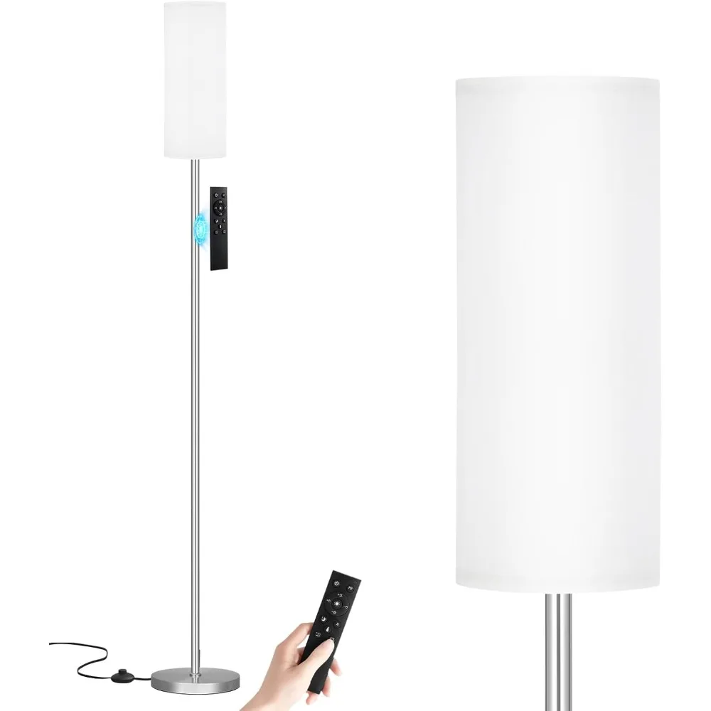 

ambimall 64'' floor lamps for living room with remote control and stepless dimmable colors temperature & brightness, 9w bulb inc