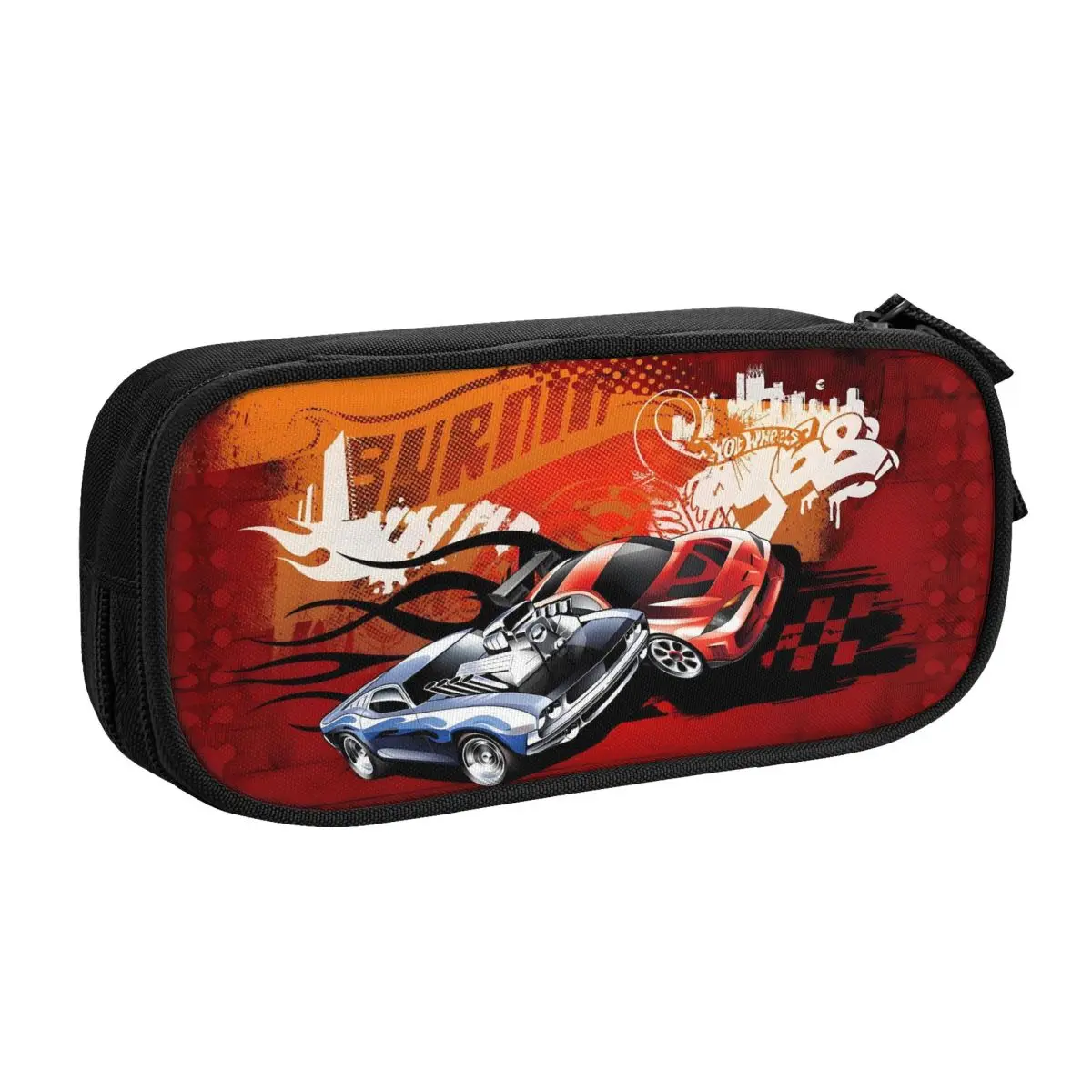 Custom Cute Hots Wheelses Pencil Case for Girl Boy Large Capacity Cartoon Car Pattern Pencil Pouch School Accessories