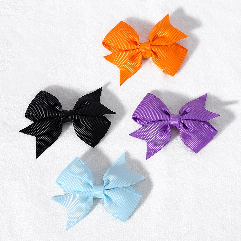 10PCS/lot Solid Bowknot Hairpins MiNi Hair Bows Hair Clips For Girls Boutique Barrettes Headwear Kids Hair Accessories