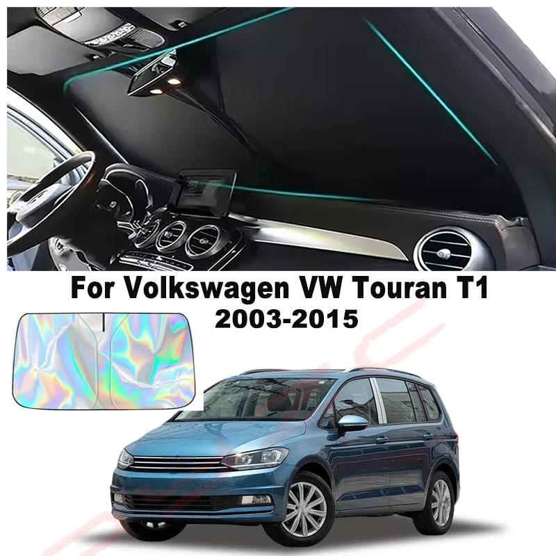Para Volkswagen VW Touran T1 2003-2015: Protetor Solar para Para-brisa Dianteiro, Quebra-sol Automotivo, Proteção UV para Interior do Carro