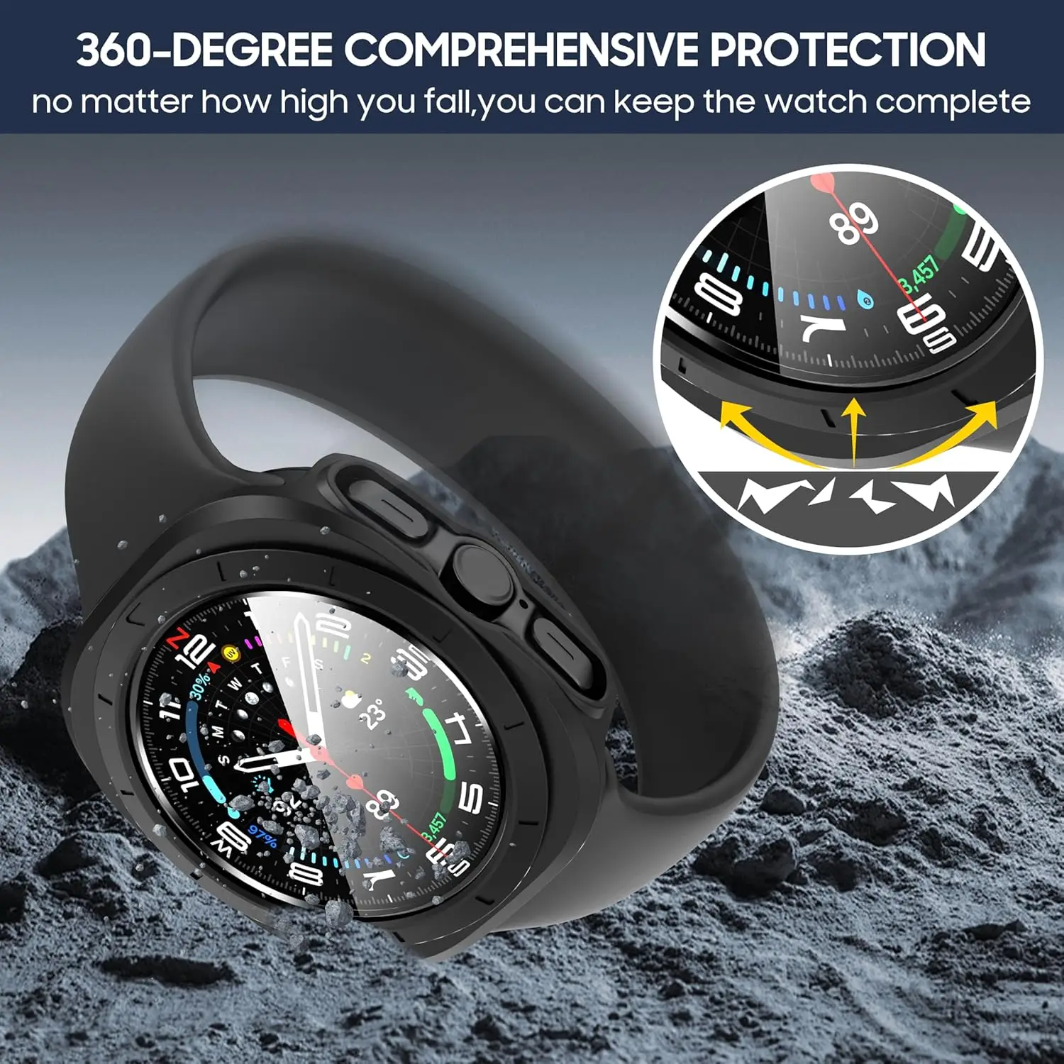 30 قطعة غطاء حماية للكمبيوتر الشخصي لساعة سامسونج جالاكسي 7 الترا 47 ملم SmartWatch غطاء كامل من الزجاج المقسى واقي للشاشة