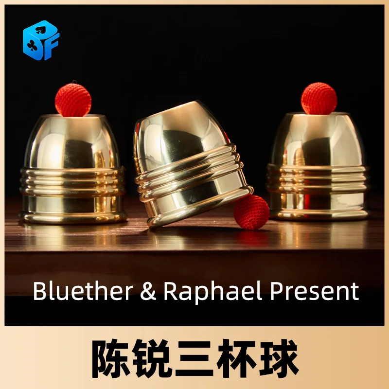 Bluether and Raphael Present  three Cups and balls Magic Tricks Close Up Street Stage Magic Props Magician Magic Kids Toys Menta