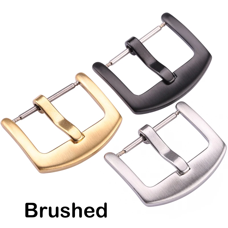 20pcs Wholesale Metal Watch Band Buckles Stainless Steel Clasps 18mm 20mm 22mm 24mm Silver Black Gold Accessories