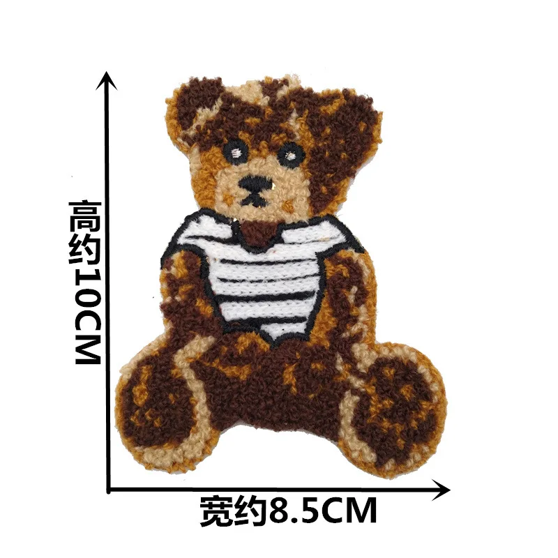 1 PCS Bear embroidery cloth sticker patch patch DIY retro cloth sticker clothing accessories children\'s clothing decorative acce