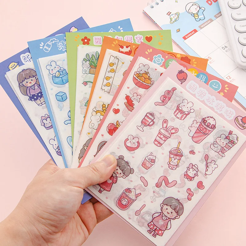 

36 pack/lot Kawaii Rabbit Girl Sticker Cute Decorative Stationery Sticker Scrapbooking DIY Diary Album Stick Label