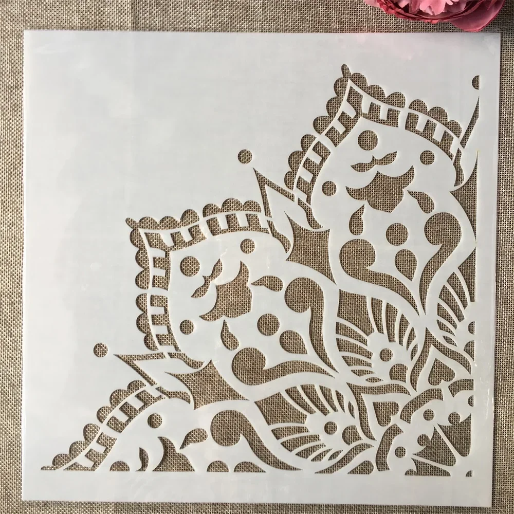 Imagem -02 - Conjunto 30*30cm Mandala Camadas da Roda Redonda Faça Você Mesmo Template Stencils Pintura Coloração Embossing Recados Álbum de Fotos Decorativo Peças