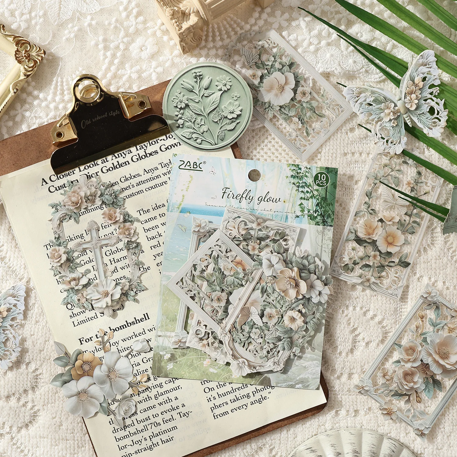 10 قطعة/1 مجموعة Kawaii سجل القصاصات ملصق نحت الظلال لإنشاء الزهور المجلات سكرابوكينغ لوازم مخطط ديكور #3