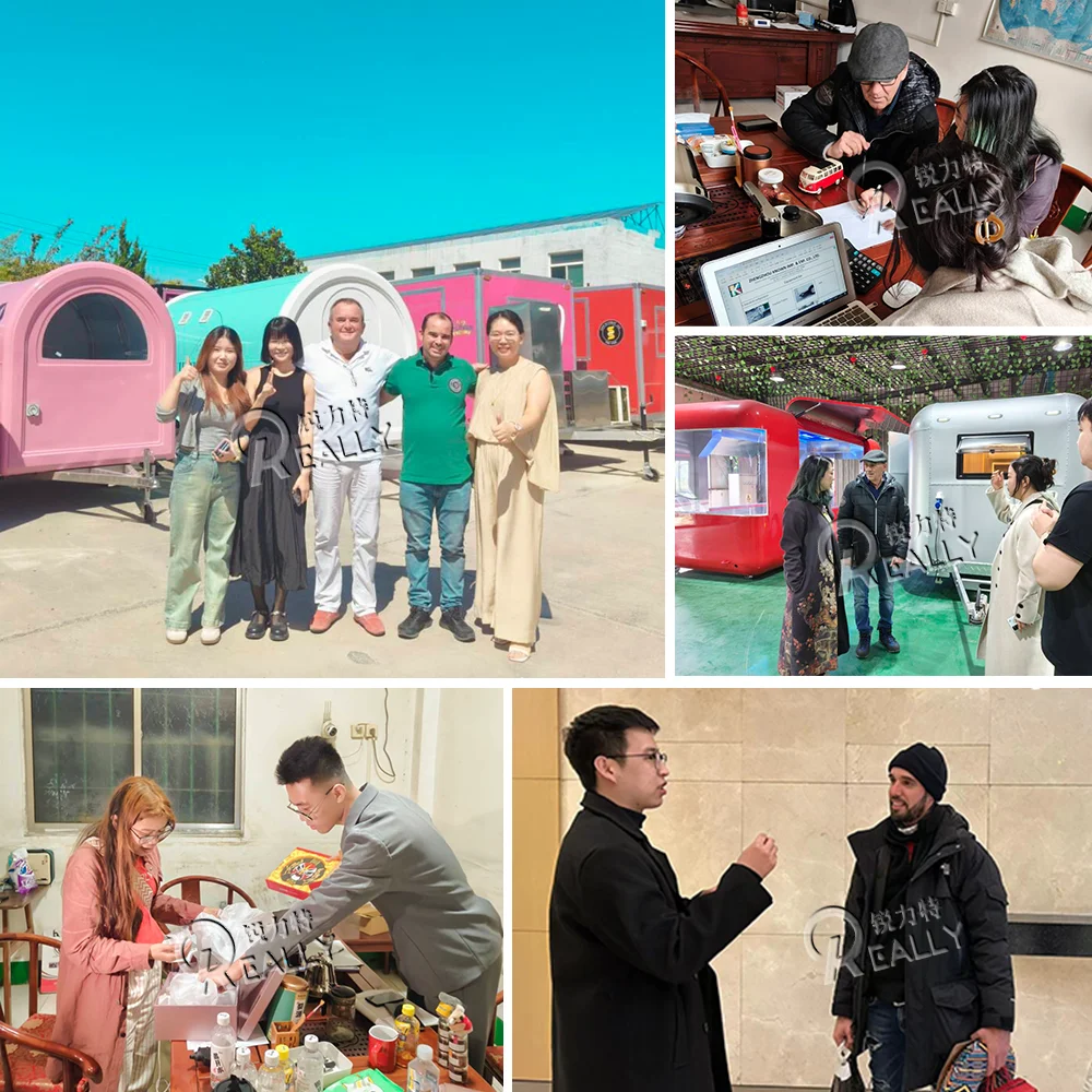 Reboque de caminhão de comida móvel estilo moderno, reboques de concessão de cachorro-quente, pizza, café, comida, para eventos, casamento