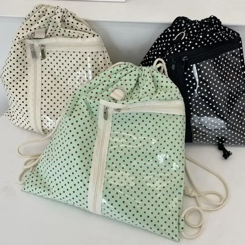 حقيبة شفافة خفيفة الوزن للتنقل وخالية من الألم، حقيبة ظهر جديدة من القماش برباط، حقيبة تخزين مطبوعة على شكل نجمة #2