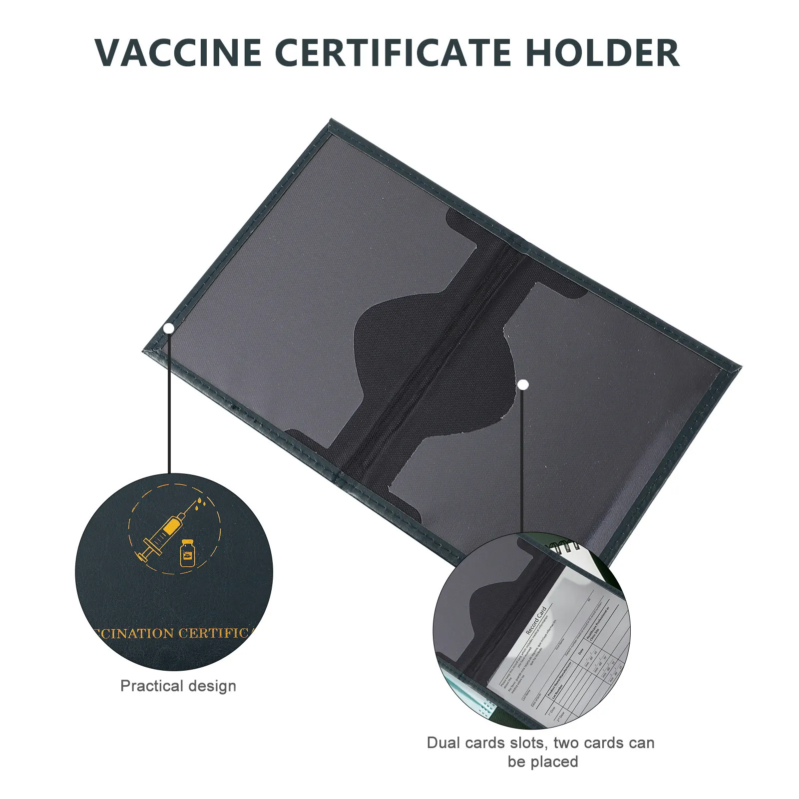 

3Pcs Immunization Cards Cover PU Cards Holder with Dual Slots Waterproof Protective Cover for Businessman Student Staff