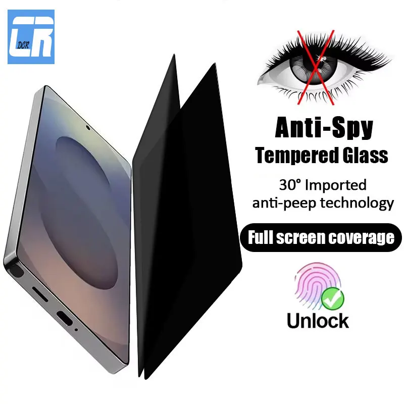 

1-2PIece Privacy Screen Protector for Samsung Galaxy S25 S24 Ultra Tempered Glass for Samsung S25 Edge S24 Plus Anti Spy Film