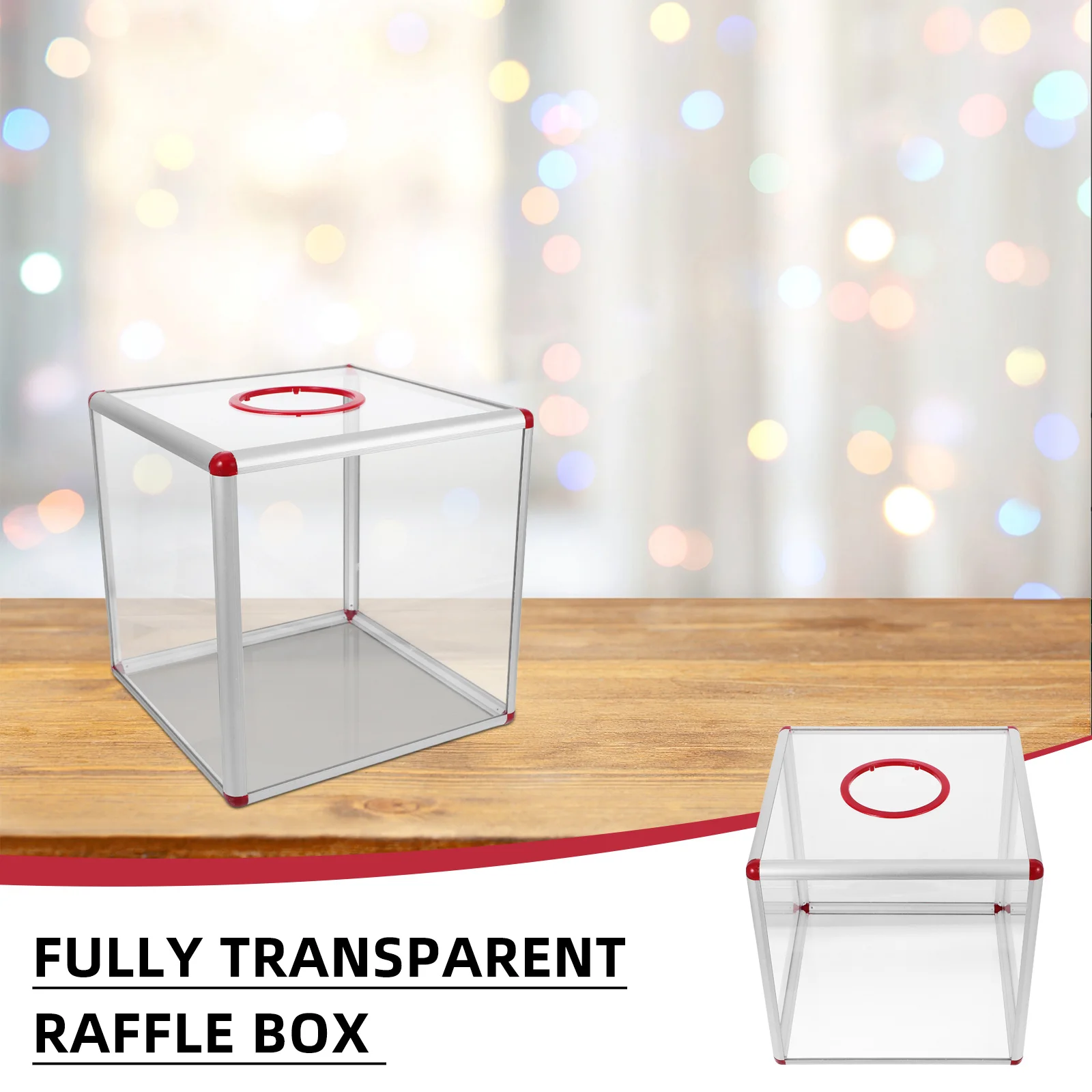 صندوق تذكرة كبير شفاف وشفاف للسحب من الأكريليك، صندوق تصويت لاقتراح التبرع لحفلات المناسبات